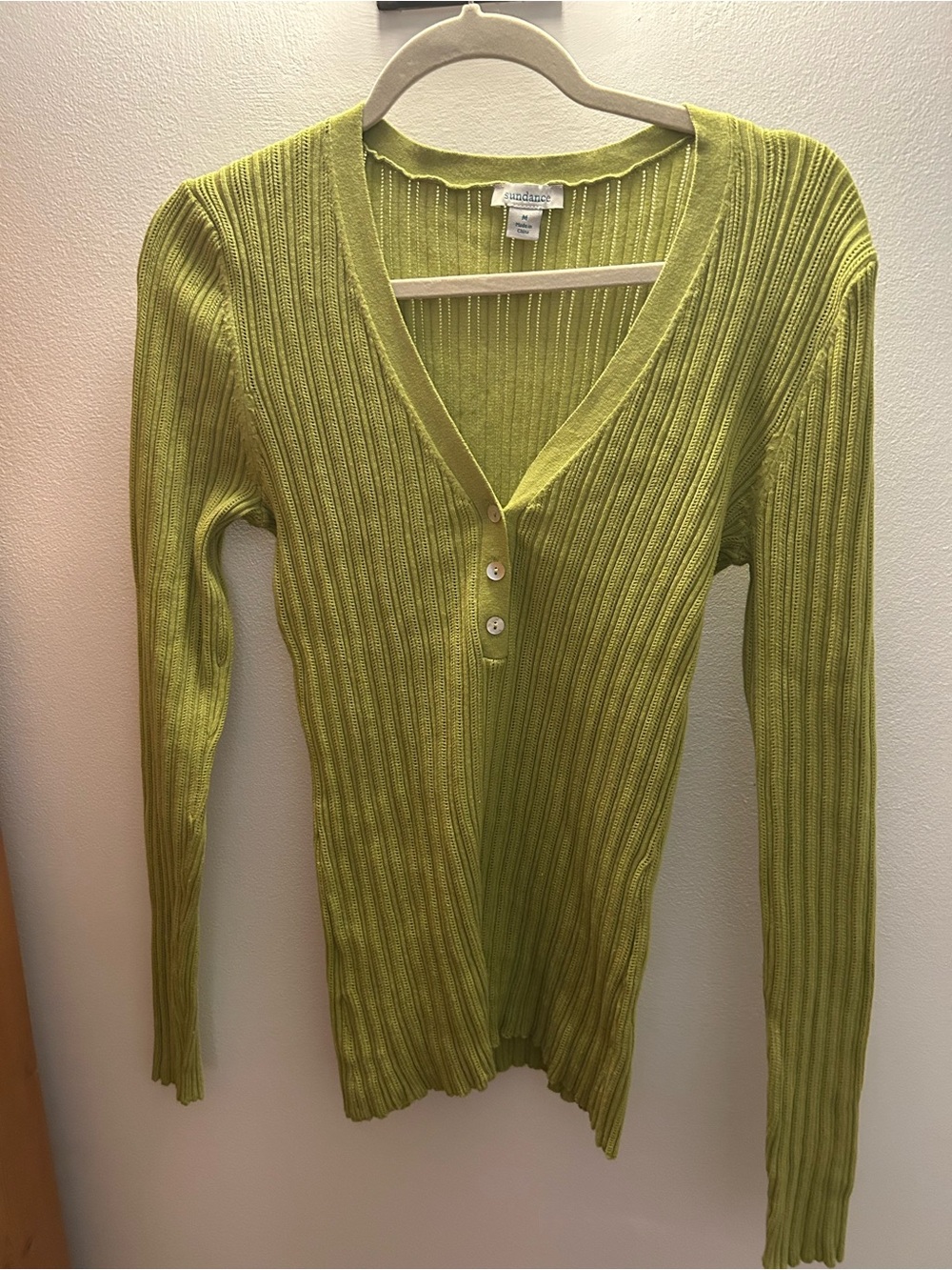 Sundance Women's Green V-Neck Sweater Size Medium